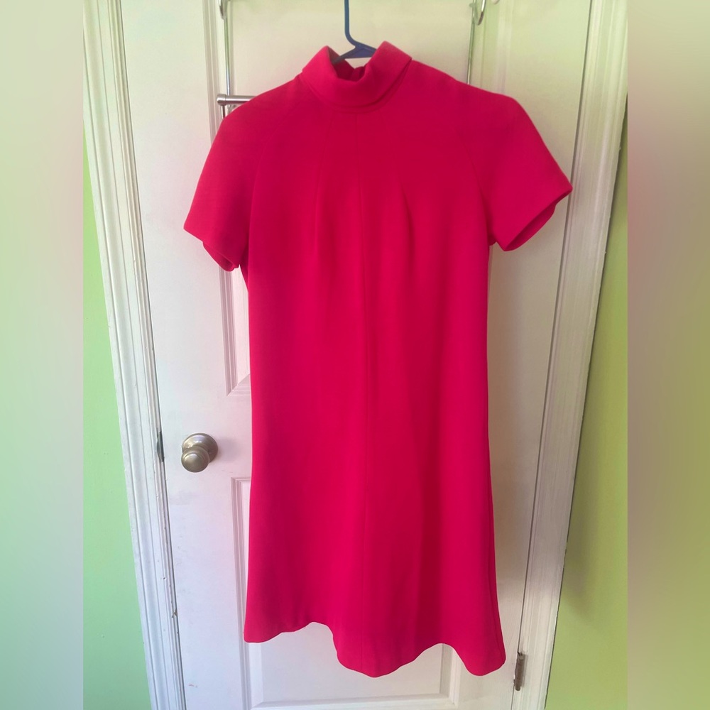 Beautiful VINTAGE magenta 60s mod polyester scooter dress
